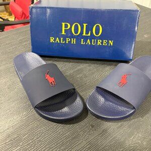 BRAND NEW Polo Ralph Lauren Men's Slide-On Sandals- Navy, Size 11D